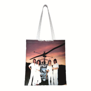 ABBA: Vintage-Style Tote Bag with ABBA The Tour Print – Polyester, Reinforced Handles