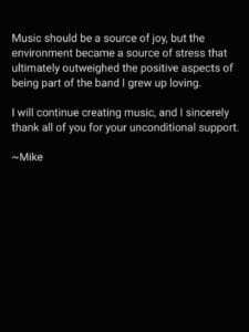 Mike Leon Instagram message about leaving CKY