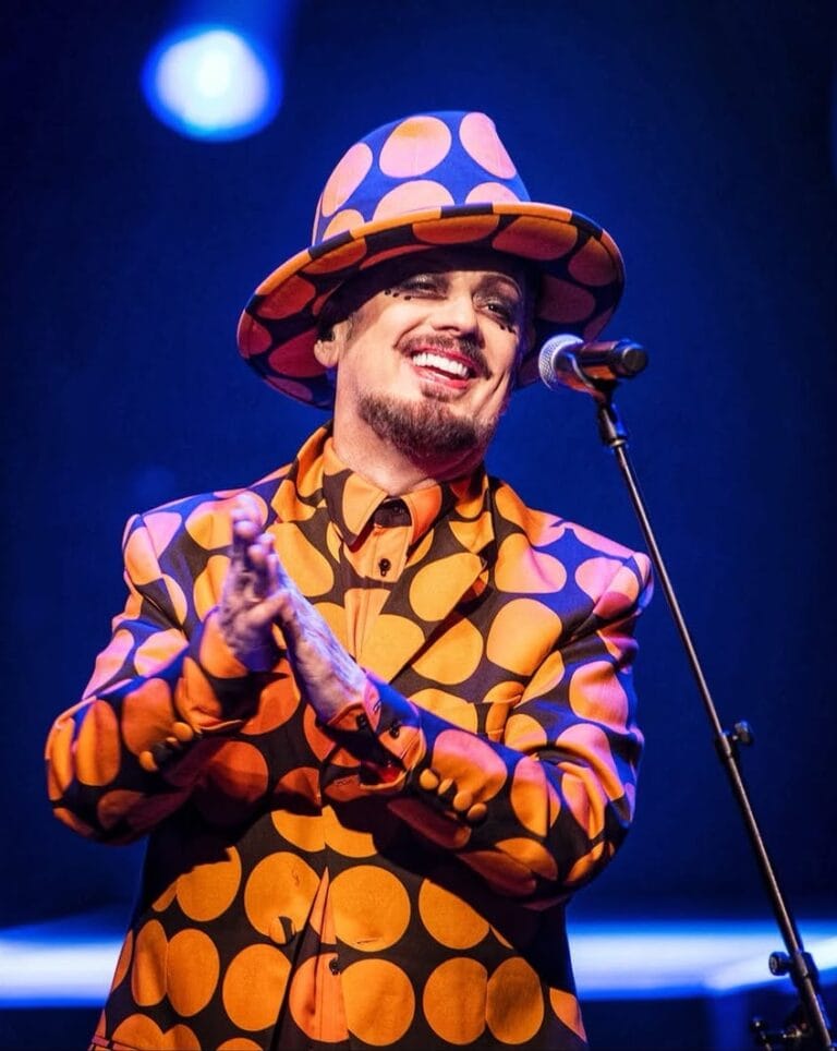 Boy George on stage with Culture Club