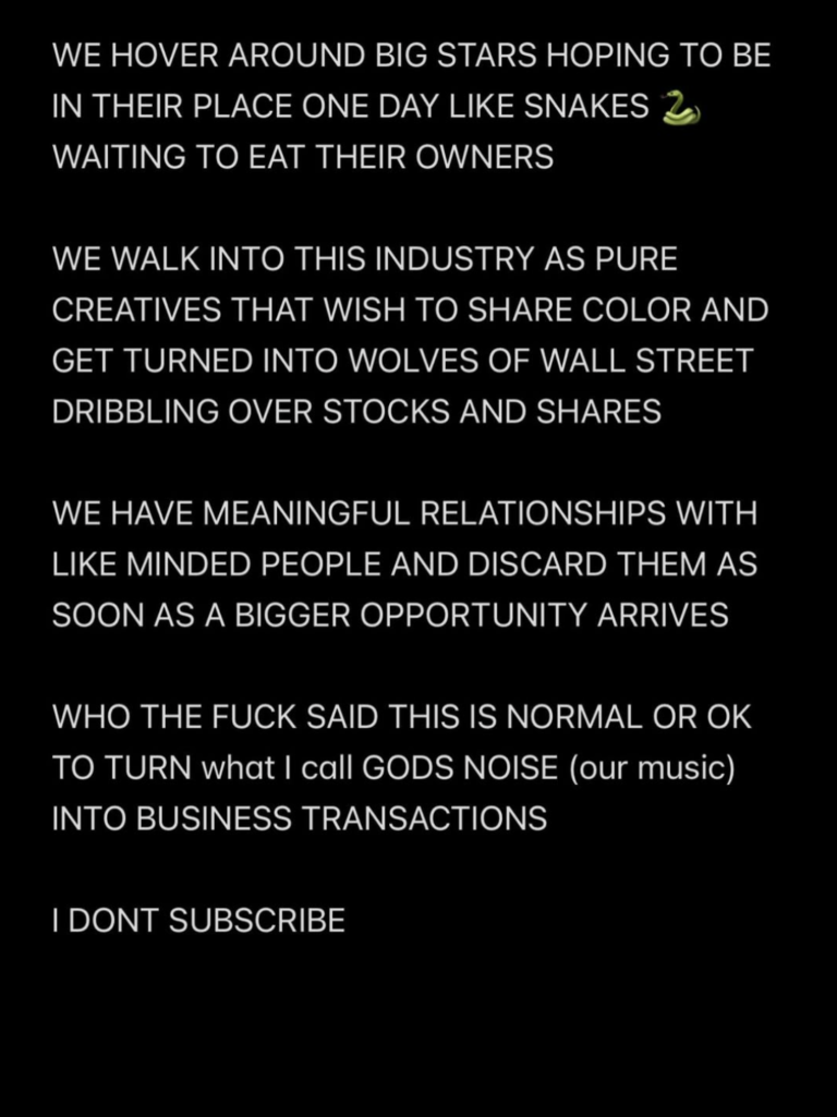 Labrinth Instagram Post