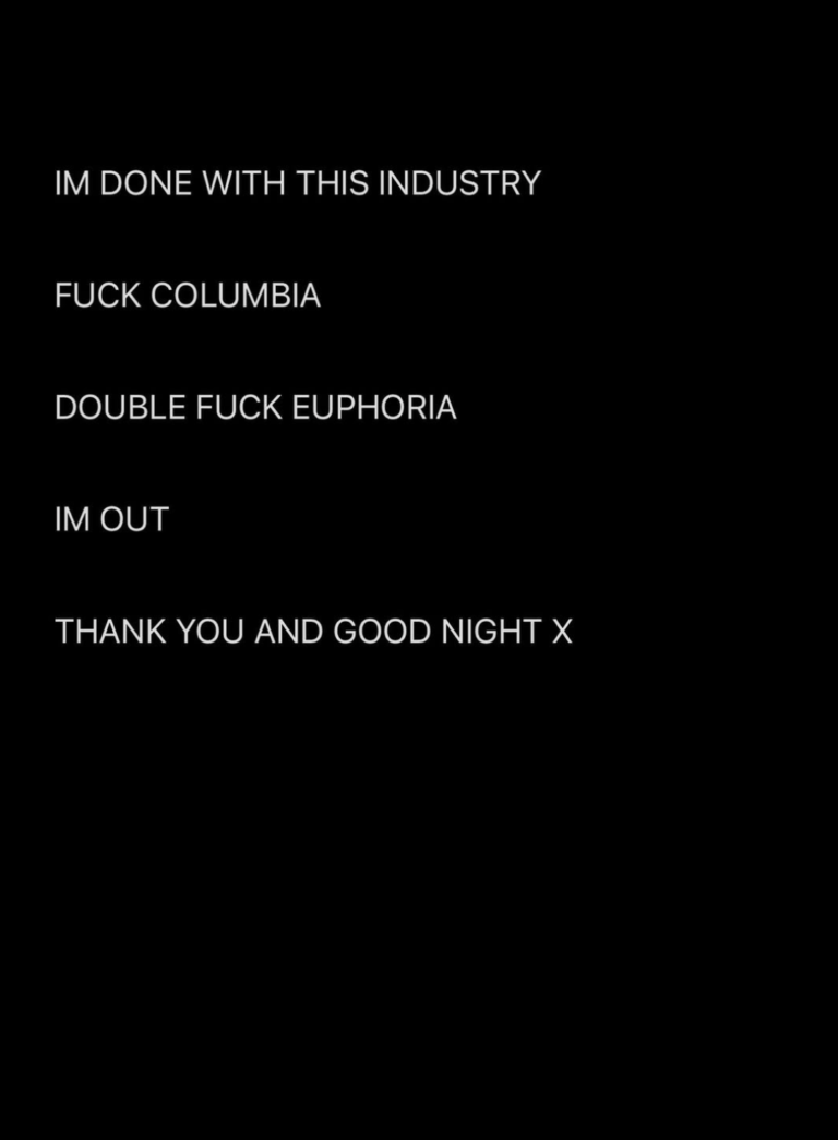 Labrinth social media post "I'm done"