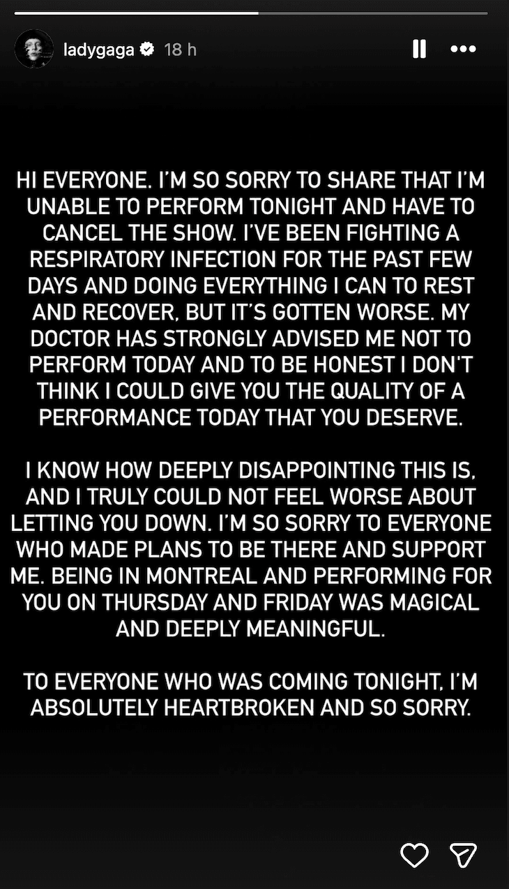 Lady Gaga Instagram announcement