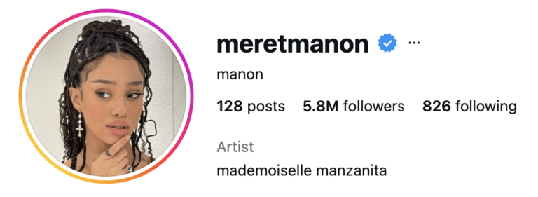 Manon Bannerman Instagram profile - meretmanon