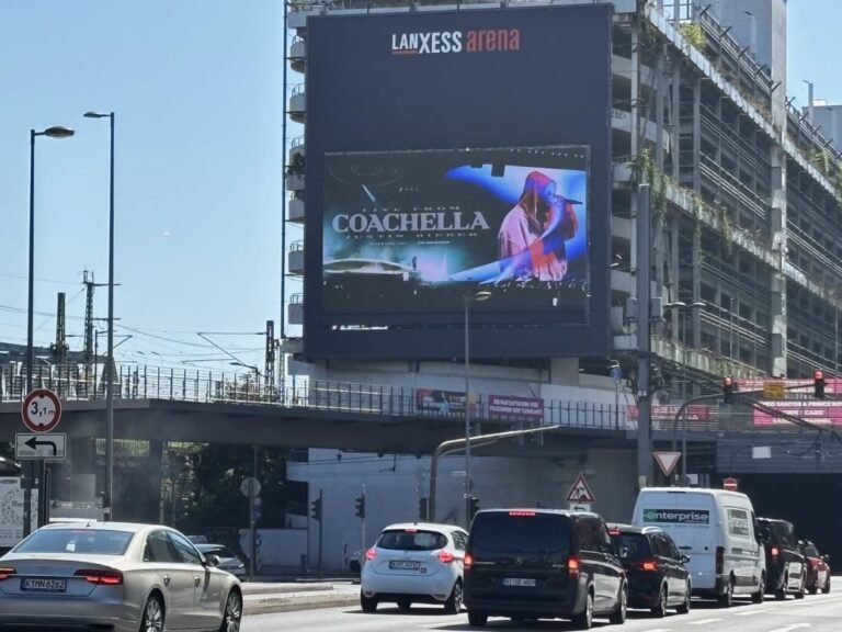 JustinBieberCoachella poster beside the road