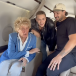 Rod Stewart on private jet