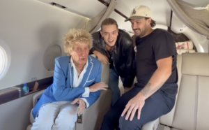 Rod Stewart on private jet