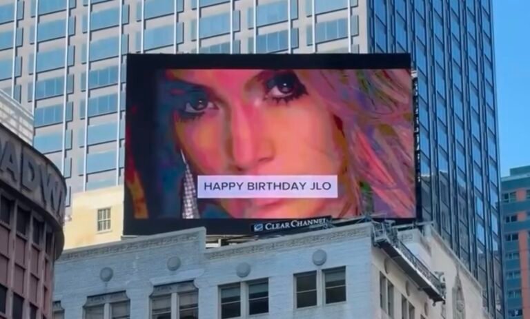 JLo birthday billboard