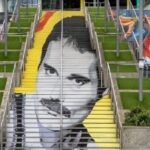 Freddie Mercury Mural Steps Wembley