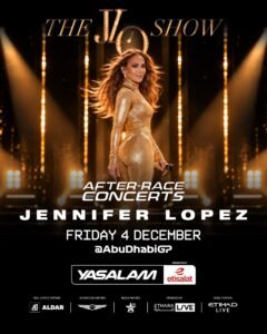 Jennifer Lopes F1 Abu Dhabi poster