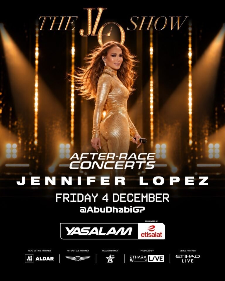Jennifer Lopes F1 Abu Dhabi poster